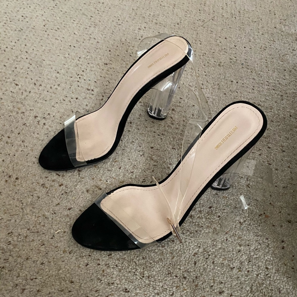 Pretty Little Thing clear heels